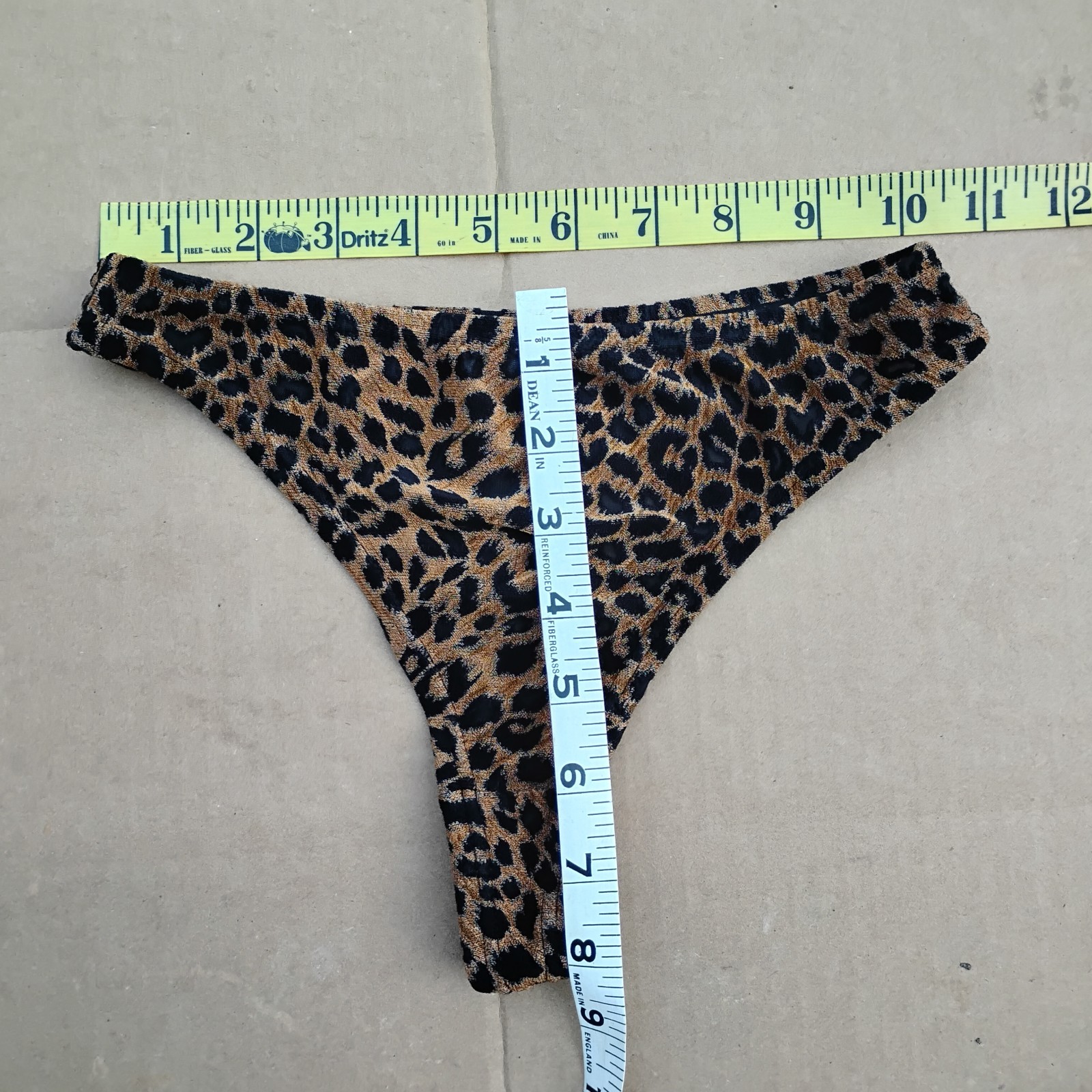 Vtg Sz-S Leopard Animal Print Thong Panties Hong Kong