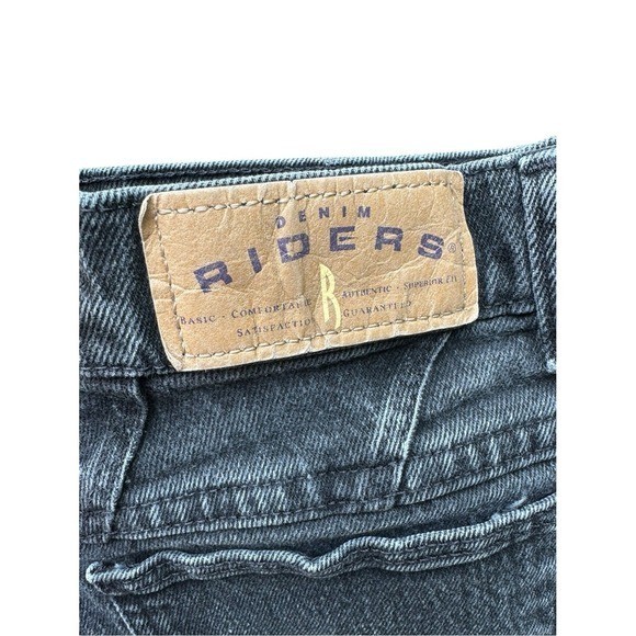 Vintage Denim Riders High Waisted Straight Leg Jeans Faded Black Wash Womens 27