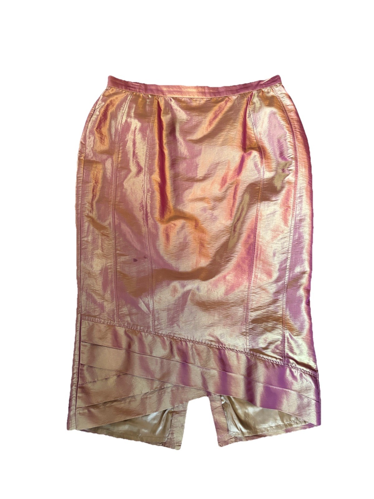 Donna Vinci Foiled Gold Suit Jacket & Skirt Layered Embellishing Vintage Size 18