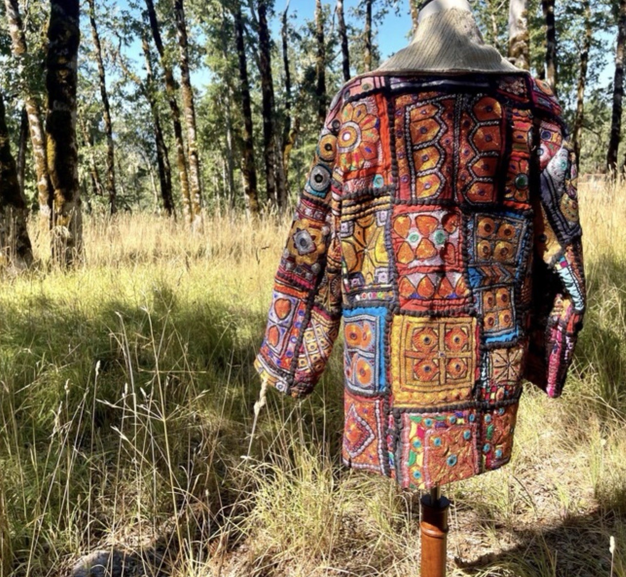 Banjara Indian Patchwork Mirrorwork Silk Colorful Rock n Roll Festival Jacket