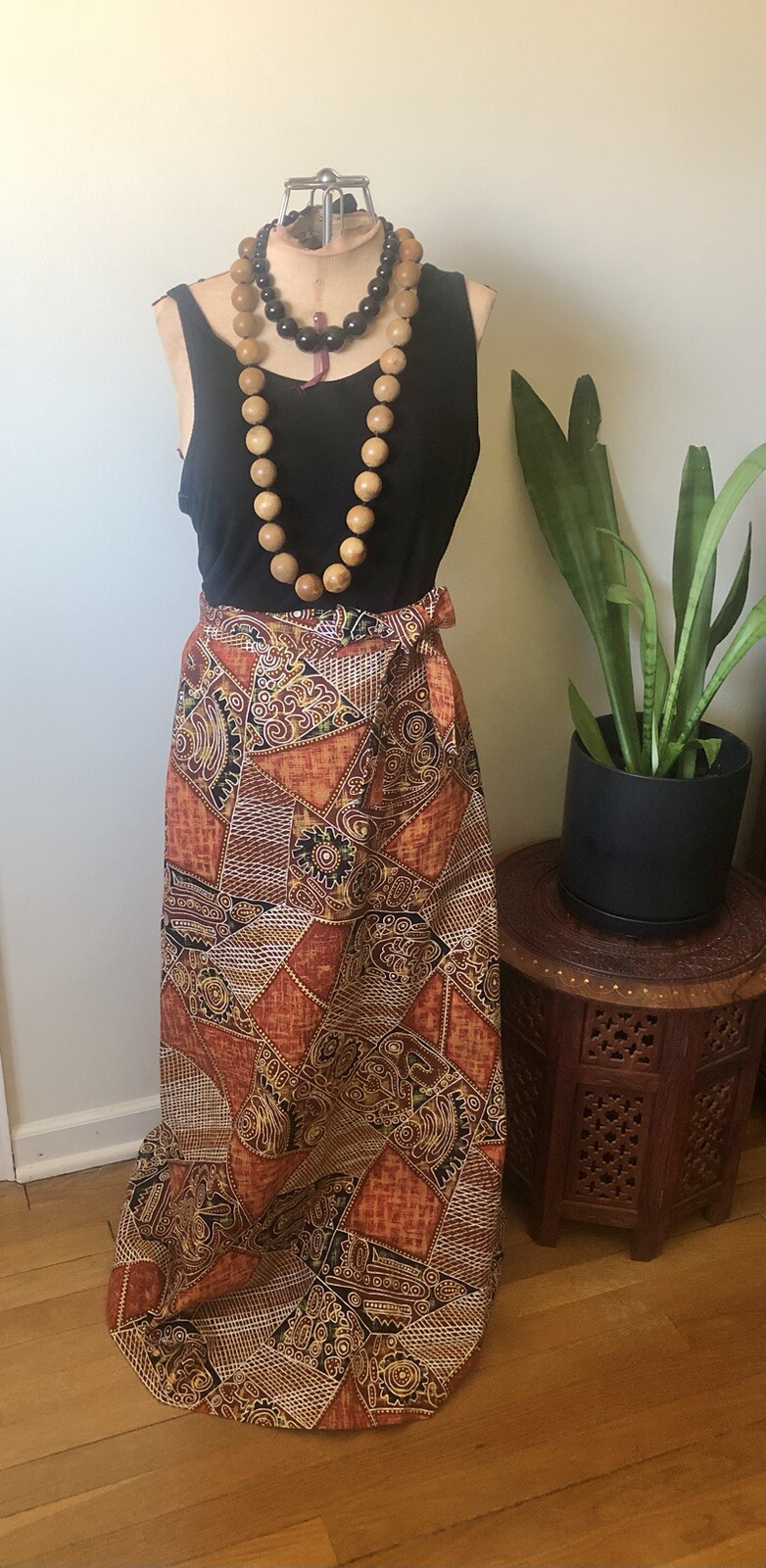 1960’s Mid Century Tribal Print Maxi Skirt
