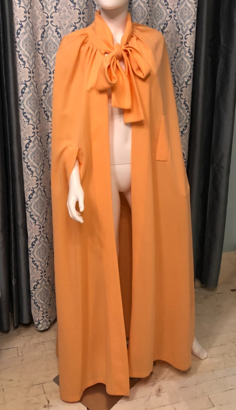 RARE vtg 60/70s Jonathan Logan Maxi Cape Neck Ties Armholes Bleeker Street