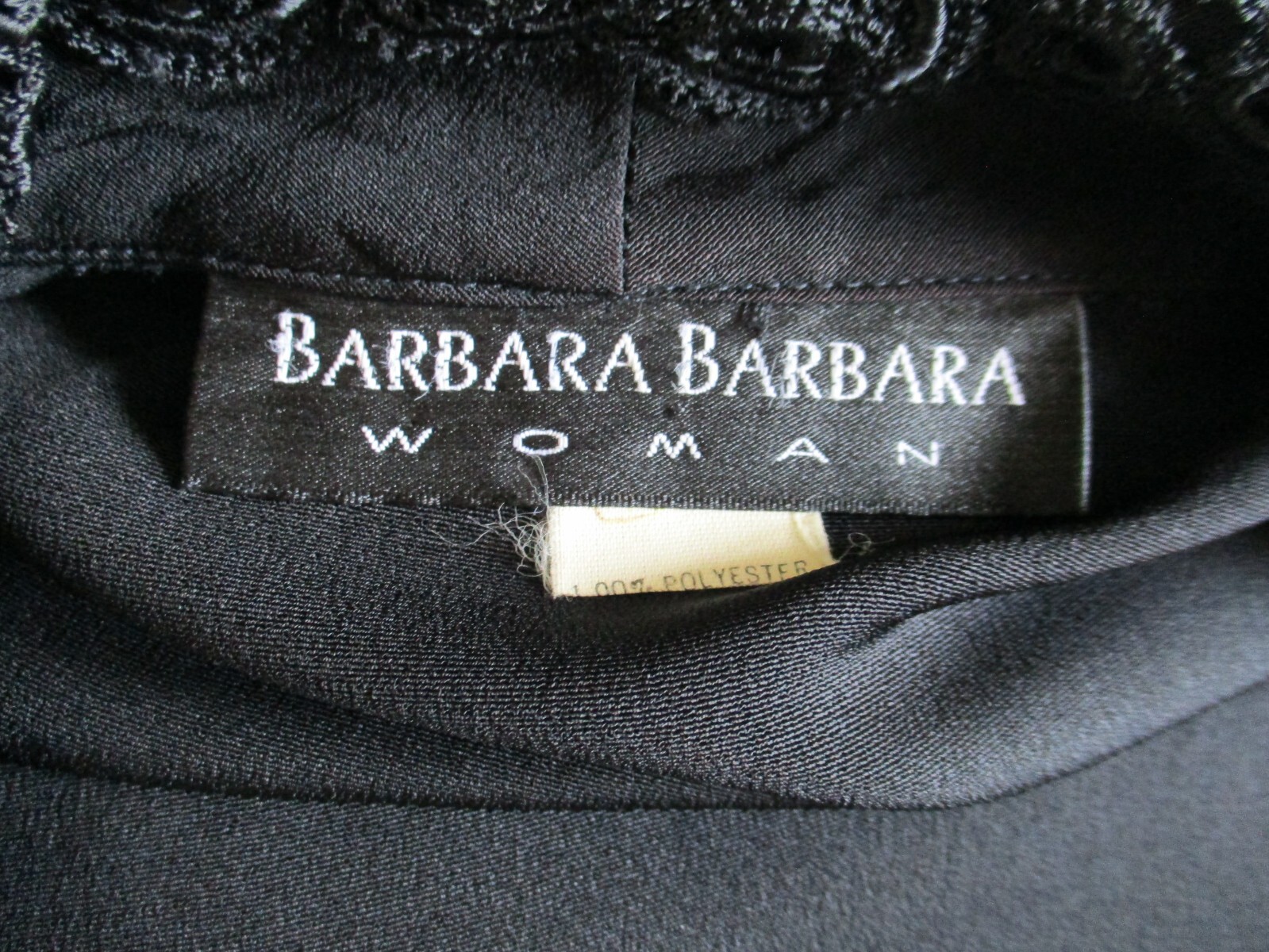 Vintage Barbara Barbara Woman Wrap Dress Sz 20 Women Black Embroidered Collar