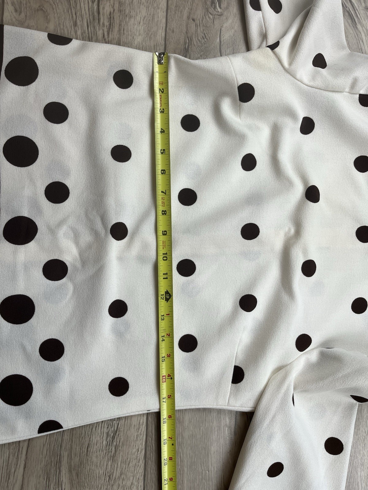 VTG 1960s Mod L’AIGLON Dress Belted Polka Dot Striped Brown White MCM Long Slv