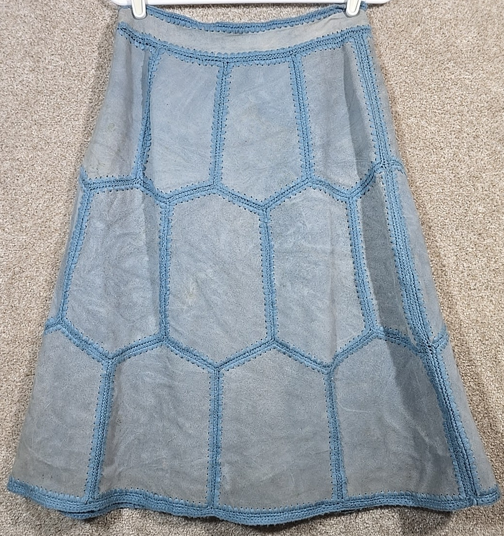 Vtg Leather Patchwork Vest/Skirt Upcycle Repair Craft Material Young East 13/14