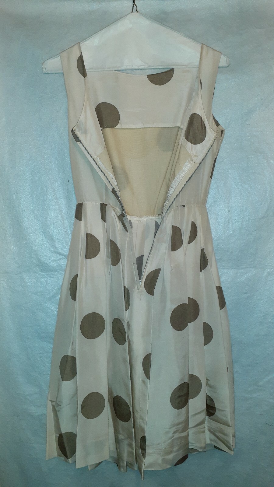 1950/60s Vintage Summer Dress Norman Wiatt of California Silk Dot Print Small