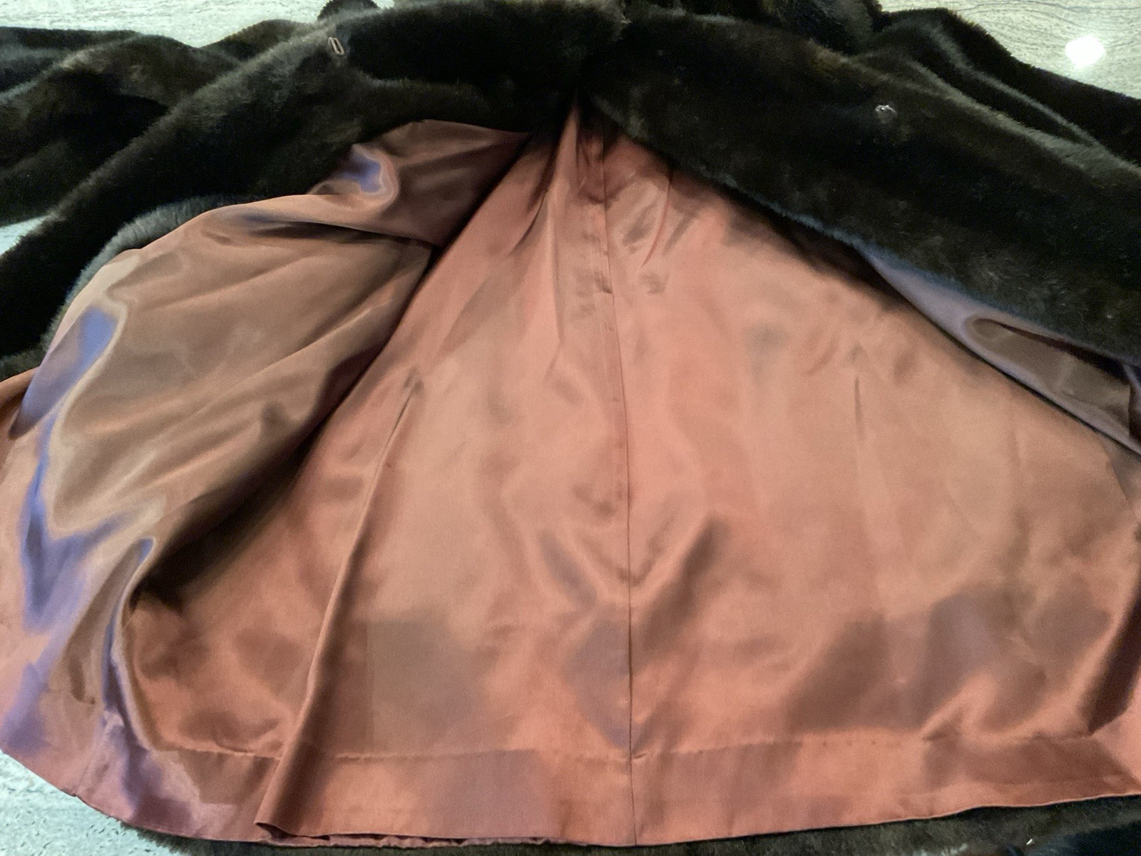 Vtg Tissavel France Country Pacer Faux Mink Fur Coat S/M Jacket Mob Wife 1970s