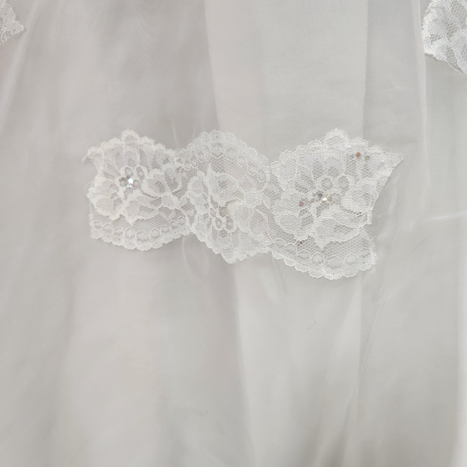 Vintage 70s Victorian Prairie Lace Wedding Gown & Veil Set