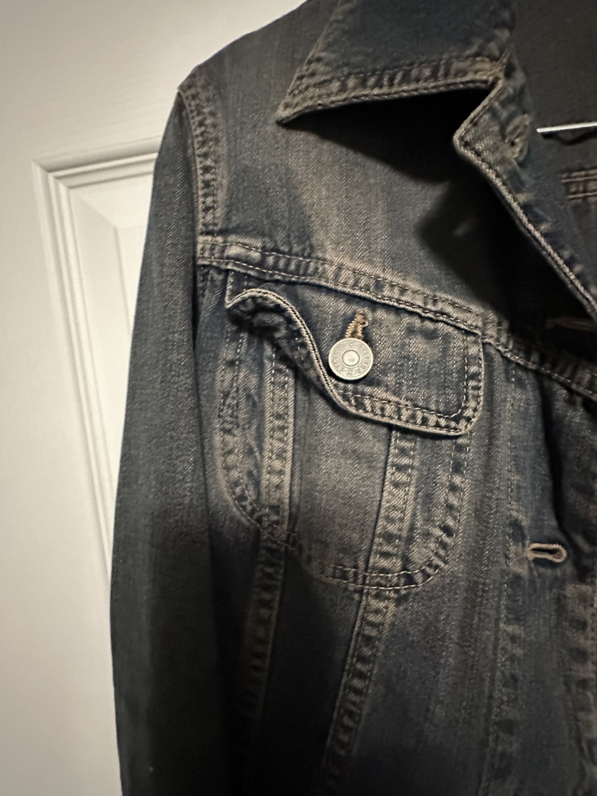 Vintage Sisley Denim Jacket Made in Italy Blue Jean Trucker Jacket Italian Sz S
