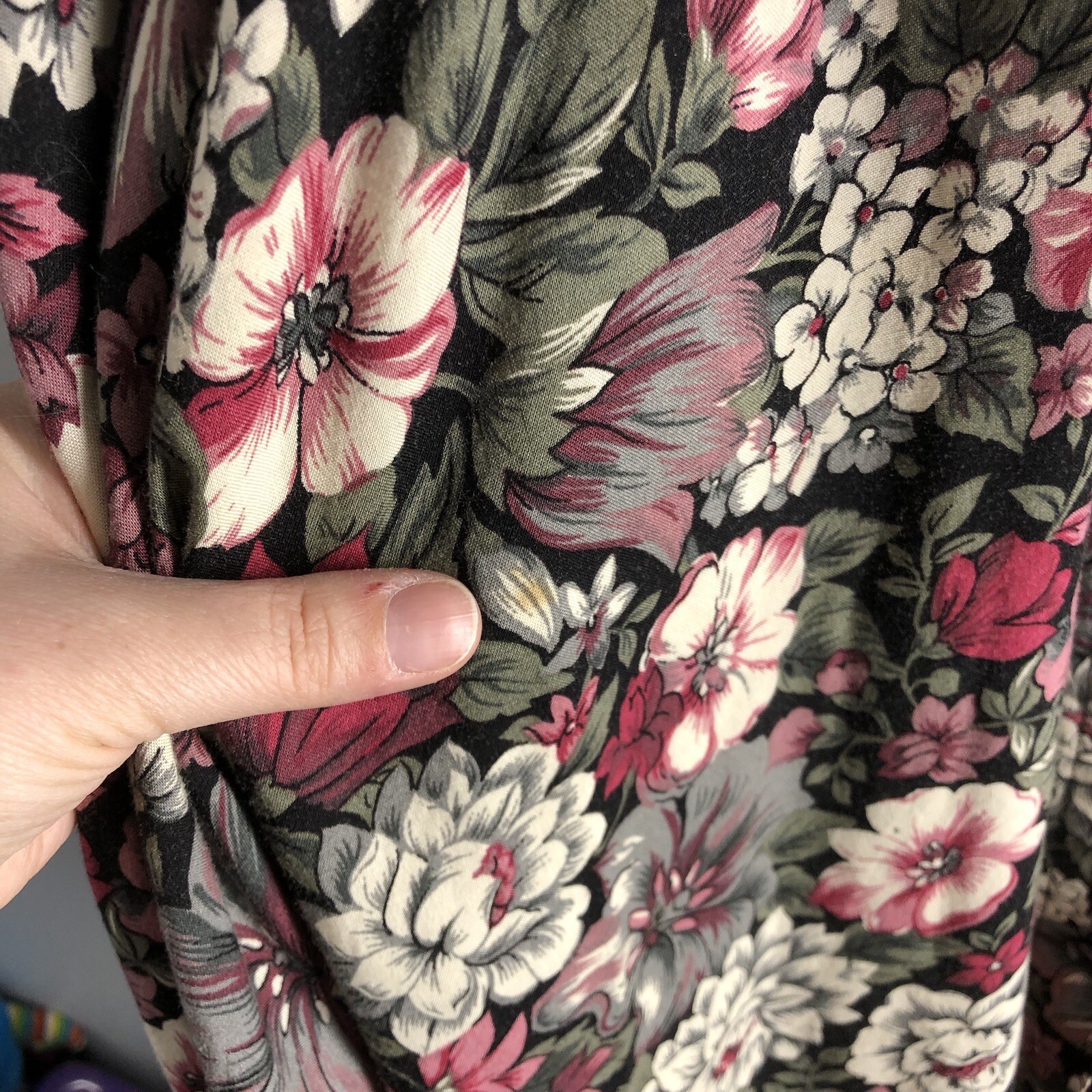 Country Romance Size 7/8 Cottagecore Floral 80s Cotton Garden Party Dress *FLAWS