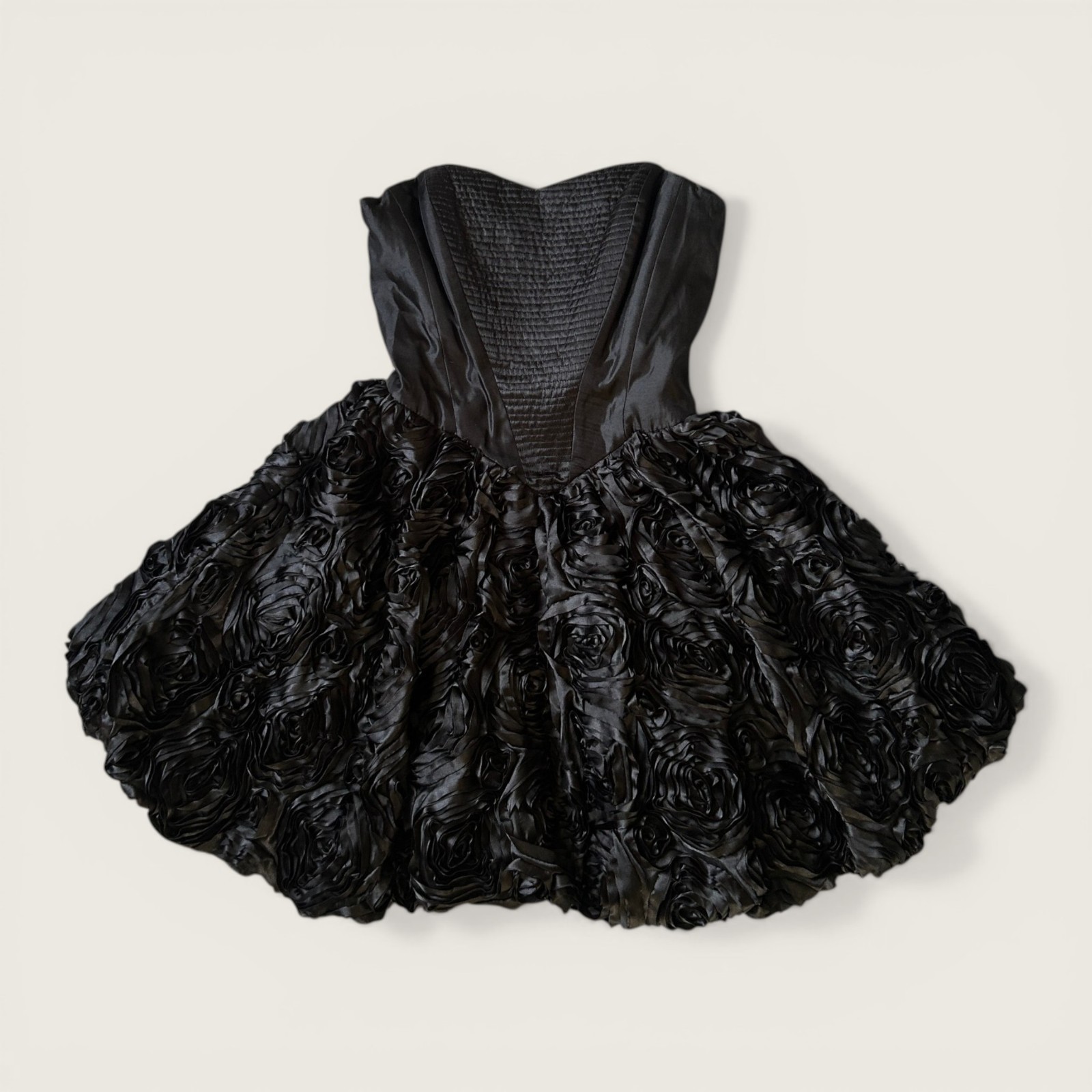 Vintage Betsey Johnson Collection Black Rosette Mini Dress Y2K Size 0