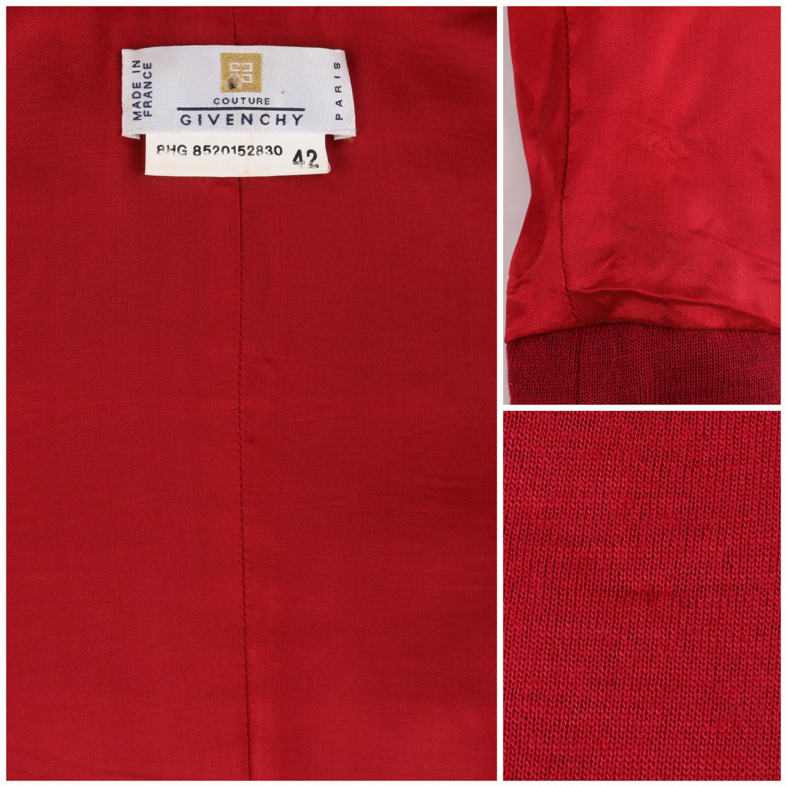 GIVENCHY Couture A/W 1998 ALEXANDER McQUEEN Ruby Red Wool Button Front Dress