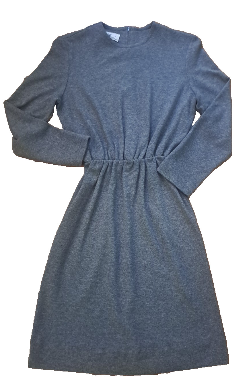 Vintage Willi of California Dress Womens Gray 80s Sweatshirt Elastic Waist M