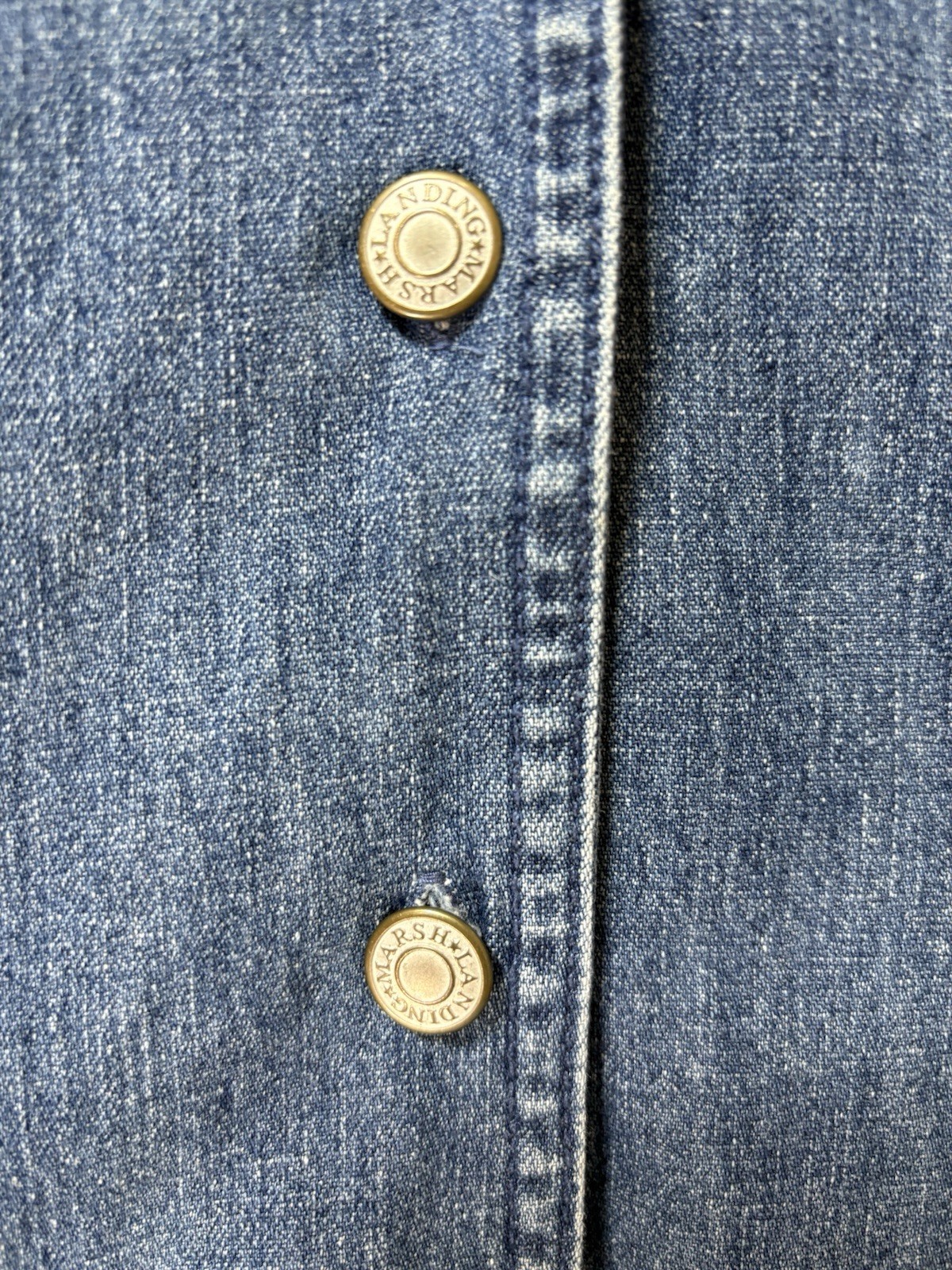 90s Marsh Landing Denim Dress Vintage Button Up 100% Cotton Women’s Petite M