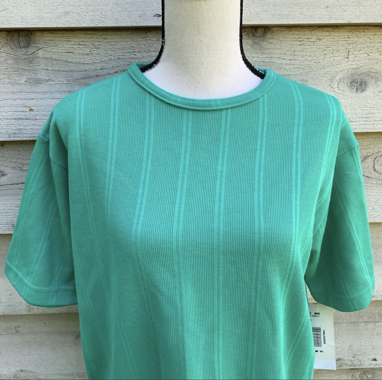 Vintage 90s Company Collection NWT Deadstock Green/Blue Basic Crewneck T Shirt