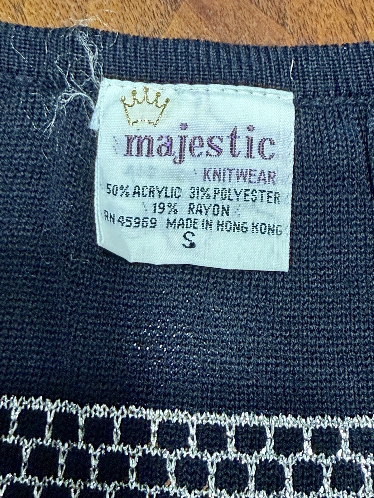 2 Vintage 1970s Women’s Black & Metalic Silver/Gold Majestic Tops