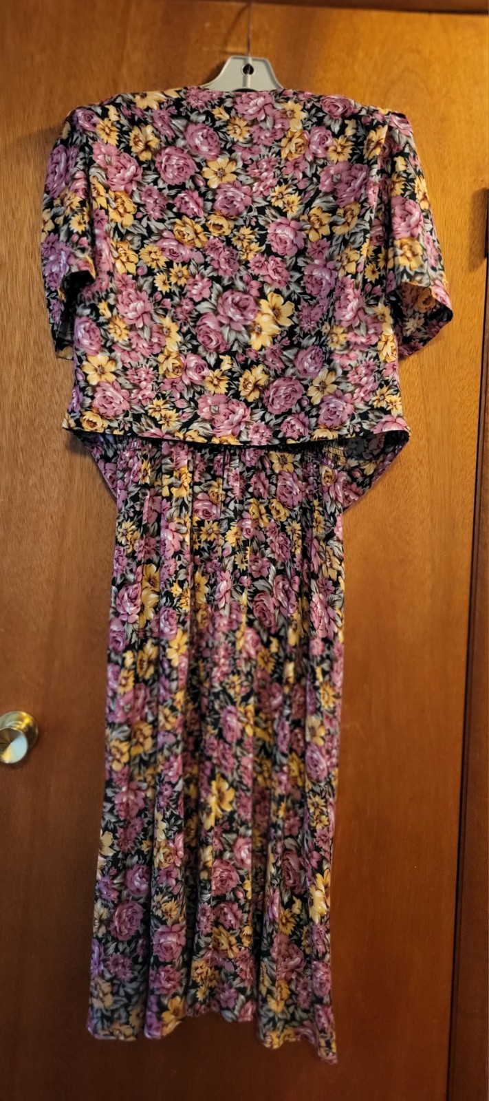 VTG Miss Dorby Lace Collar Cottage Core Prairie Floral 2 Pcs Dress Women’s Sz 18