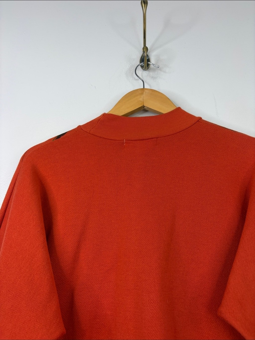 Vintage Sweatshirt Womens Small Orange Tiger Print Green Glitter 80s Loose Fit