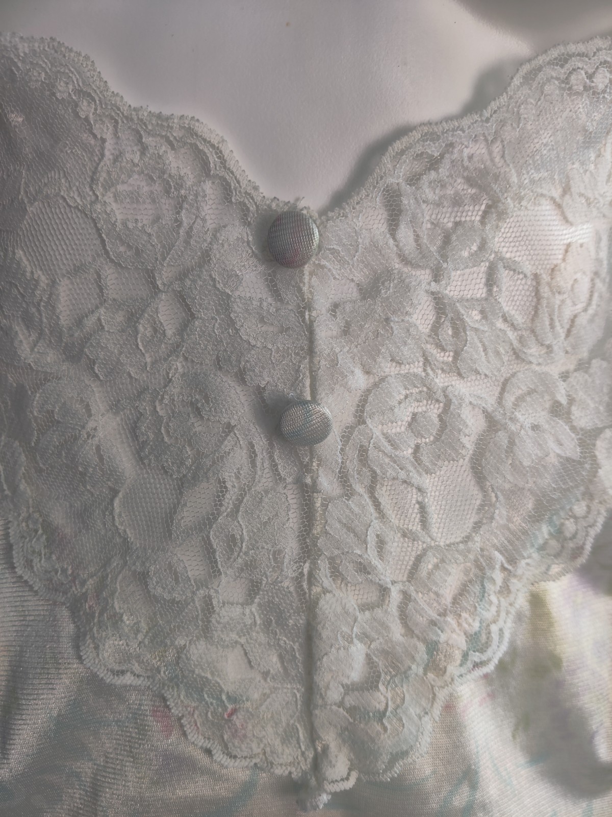 Vintage 80’s Peek-a-boo Teddy Floral Sexy Lace Vassarette XL Made In USA