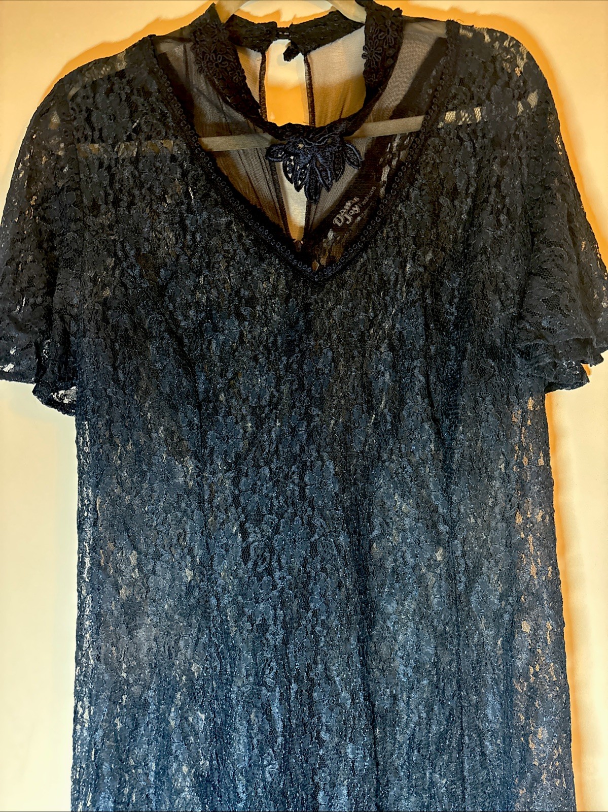 Vintage 90’s Dawn Joy Fashions Blue Whimsy Grunge Floral Lace Dress Size 18