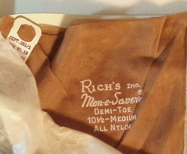 VTG NOS 3 Pair Richs Mon E Savers Hosiery Honey Dew Demi Toe 10 1/2 M All Nylon