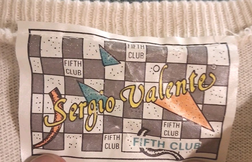 UNISEX 80s SERGIO VALENTE VINTAGE SHIRT (M) CLUB FIFTH MUST L@@K! VERY COOL! USA