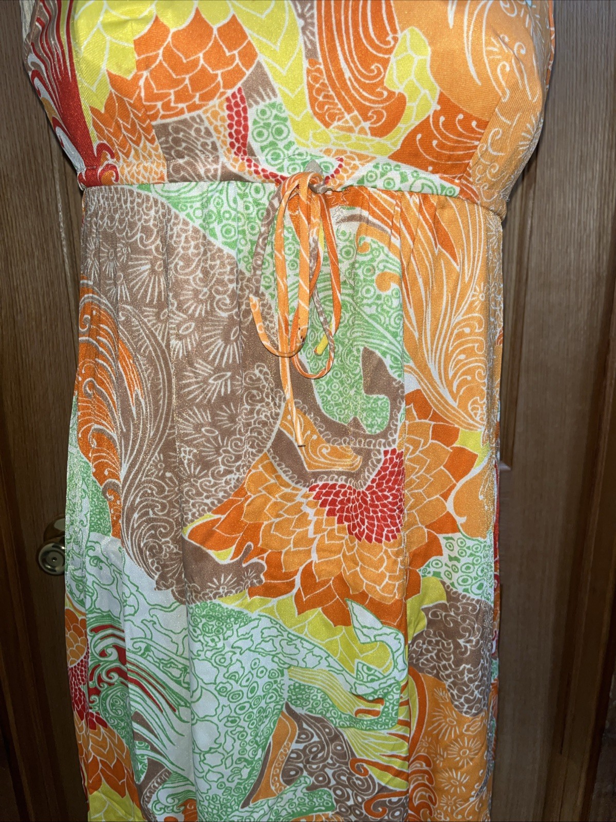 Vtg 60s Gossard Artemis Sheer Nylon Dress/Night Gown Bright Floral Read