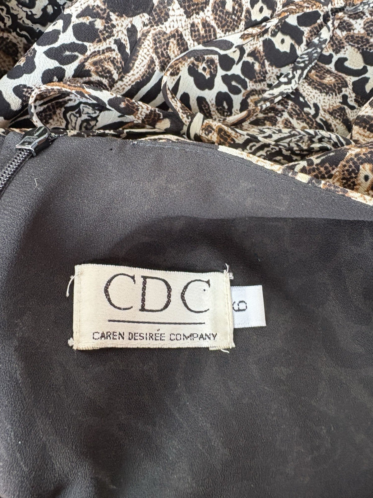 VTG CDC SLIP DRESS SLEEVELESS MAXI LEOPARD & Roses Women’s Sz 6 Y2K Slip Dress