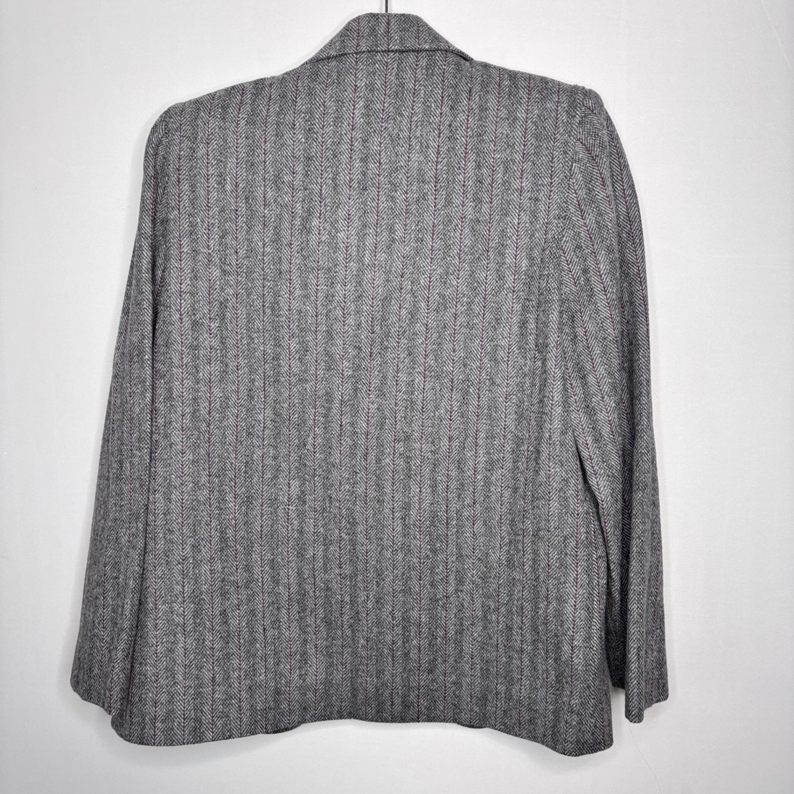 80s Wool Herringbone Blazer and Skirt Set Size M Classic English Countryside