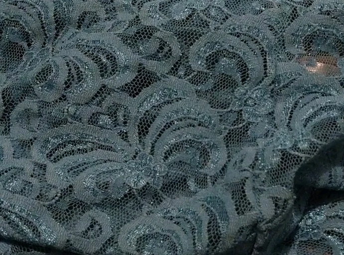 Delicates Teal Sheer Lace Front & Back Nylon Short Nightie Womens Plus Size XL