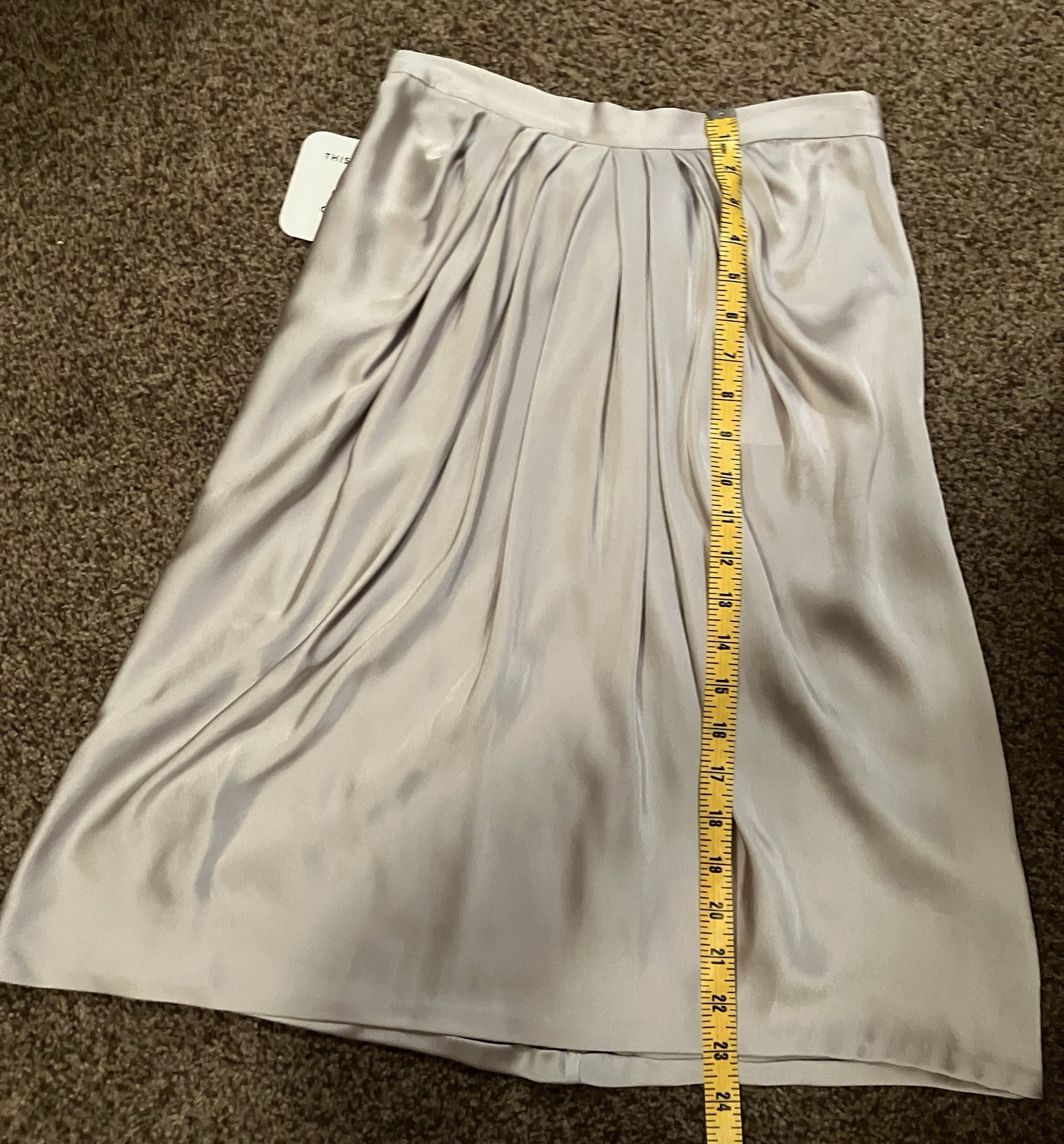 Vintage Valentino Roma, Silver 100% Silk Mini Skirt, Original Tags! Small