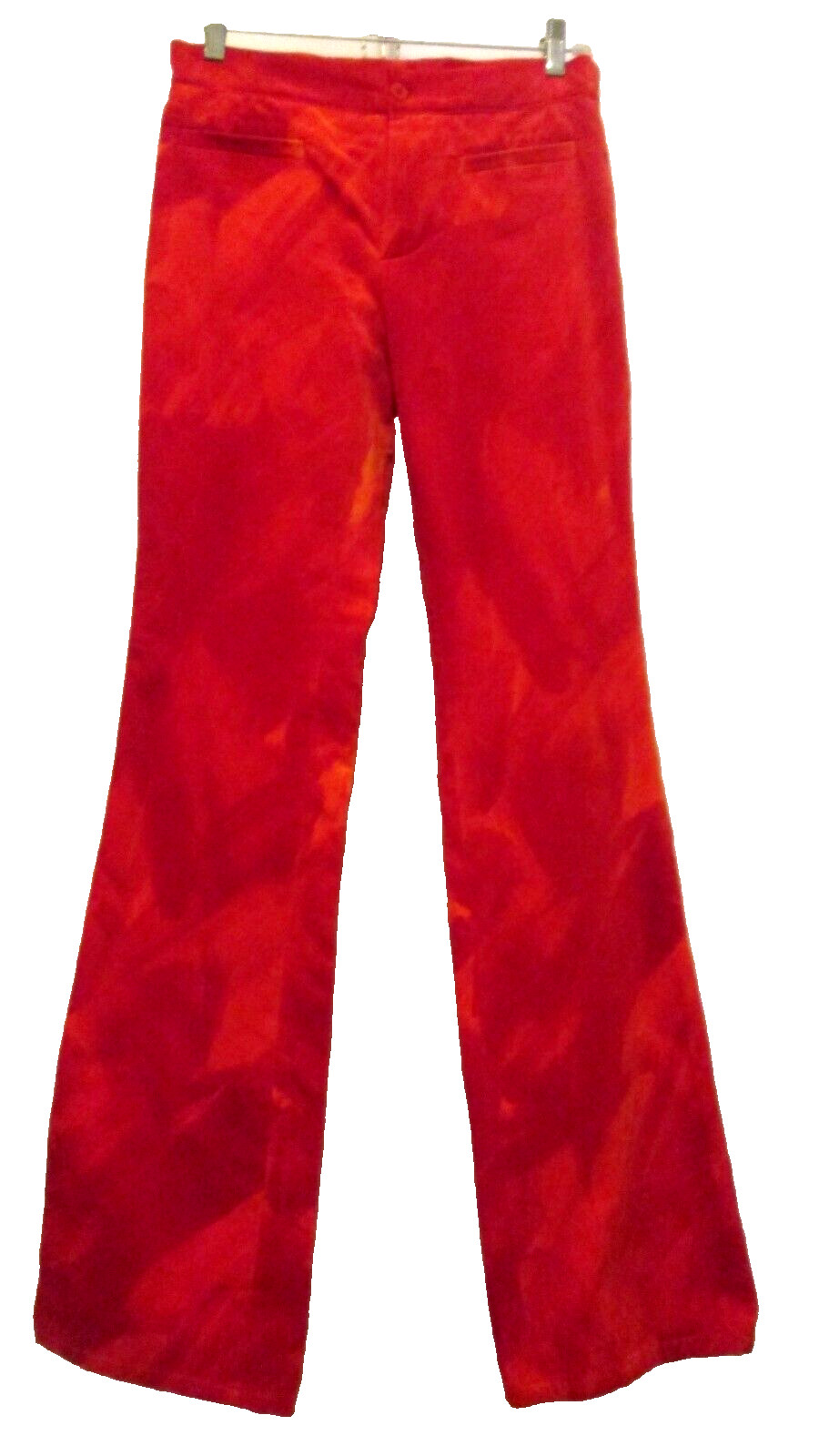 Vintage agnes b. PARIS „Splotchy” Red Velour Zip Front Pants Size 36 (US 6)