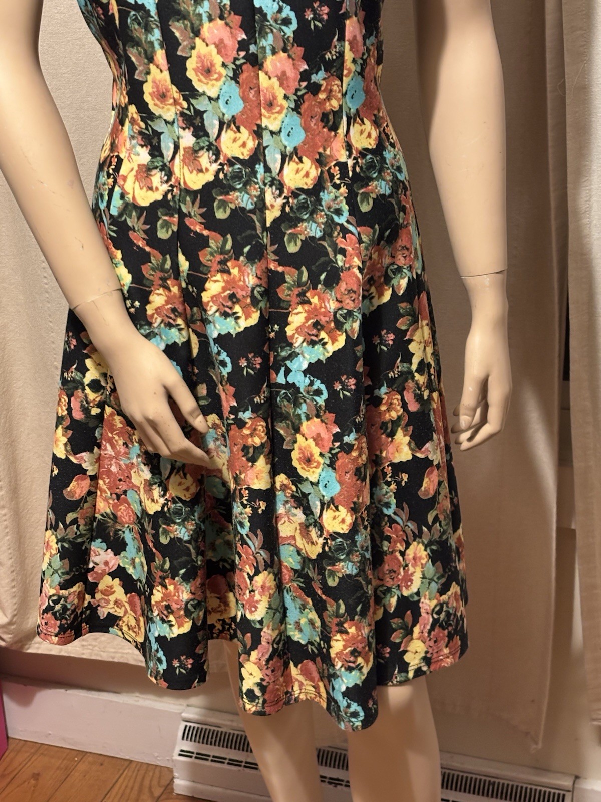 Vintage Floral Princess Style Dress By Gabby Made In Vietnam M