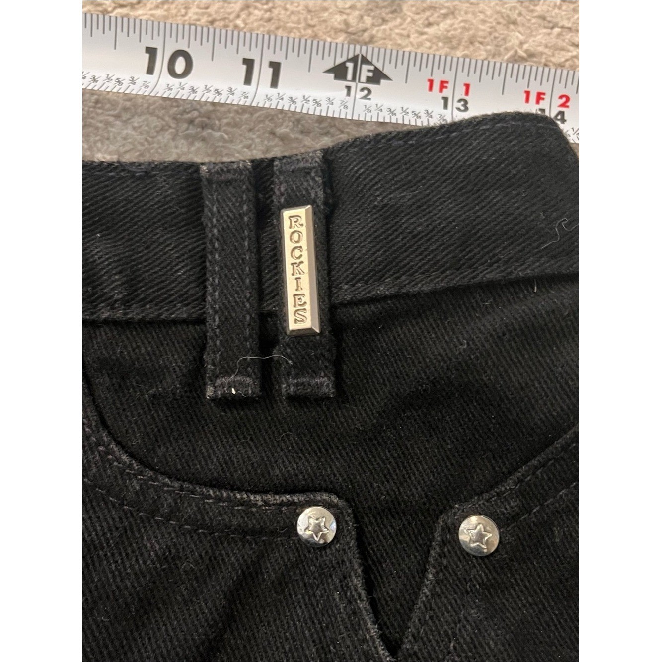 Vtg Rockies Rocky Mountain Jeans 13/14 Tall Black High Rise Bareback Western 90s