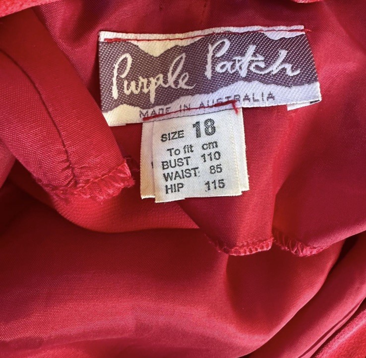 Vintage late 80s/90s Purple Patch red bow dress XL