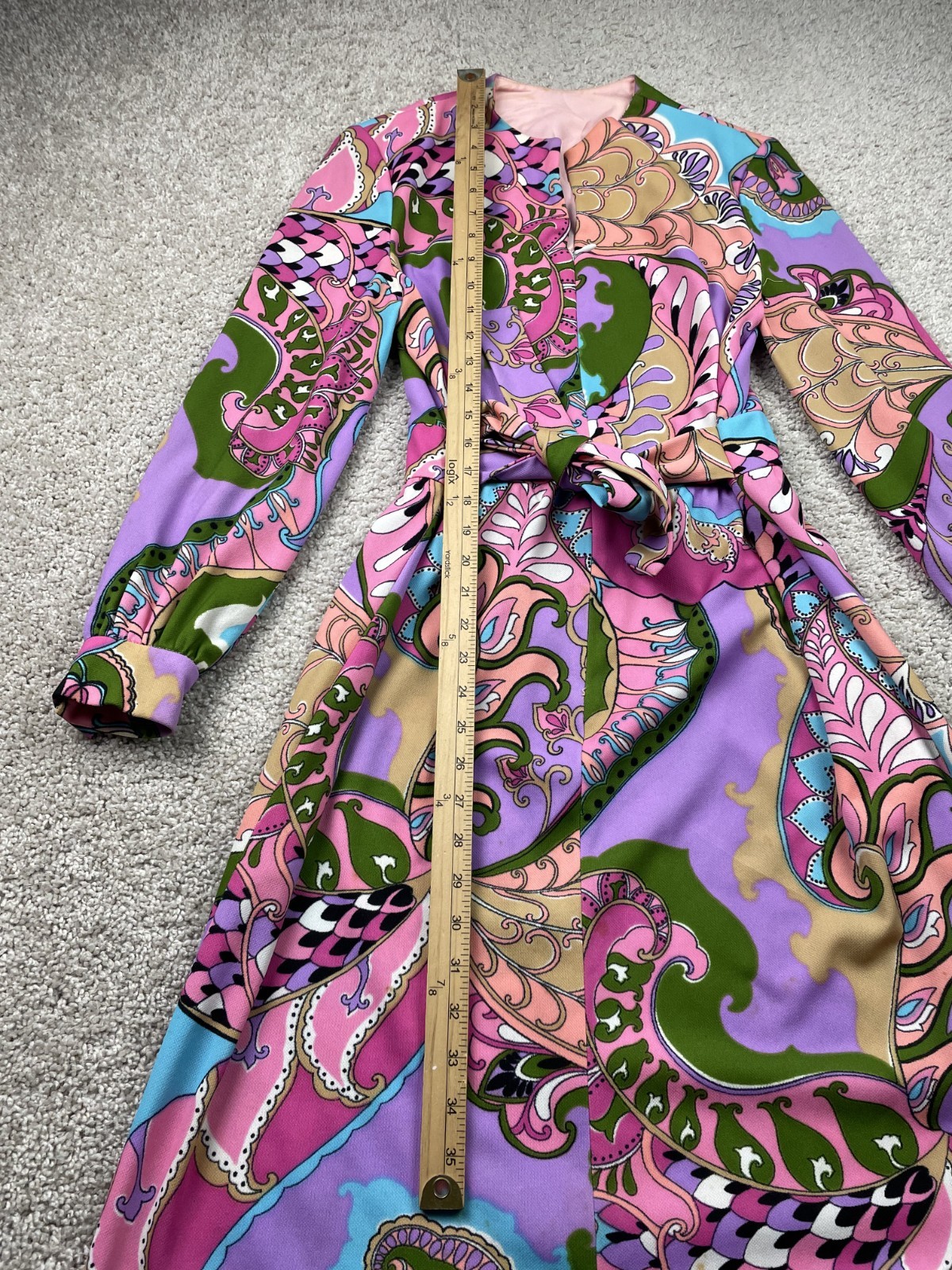 Vintage 60s Jack Needleman Anjac Mod Dress Medium Psychedelic Hippie Boho 70s