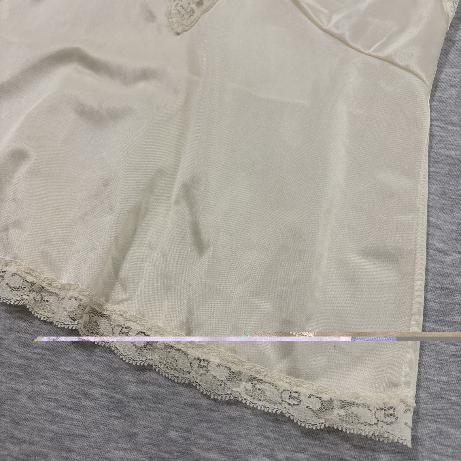 Vtg Sliperfection Nylon Tricot Ivory Lace Camisole Medium Whimsy Dainty