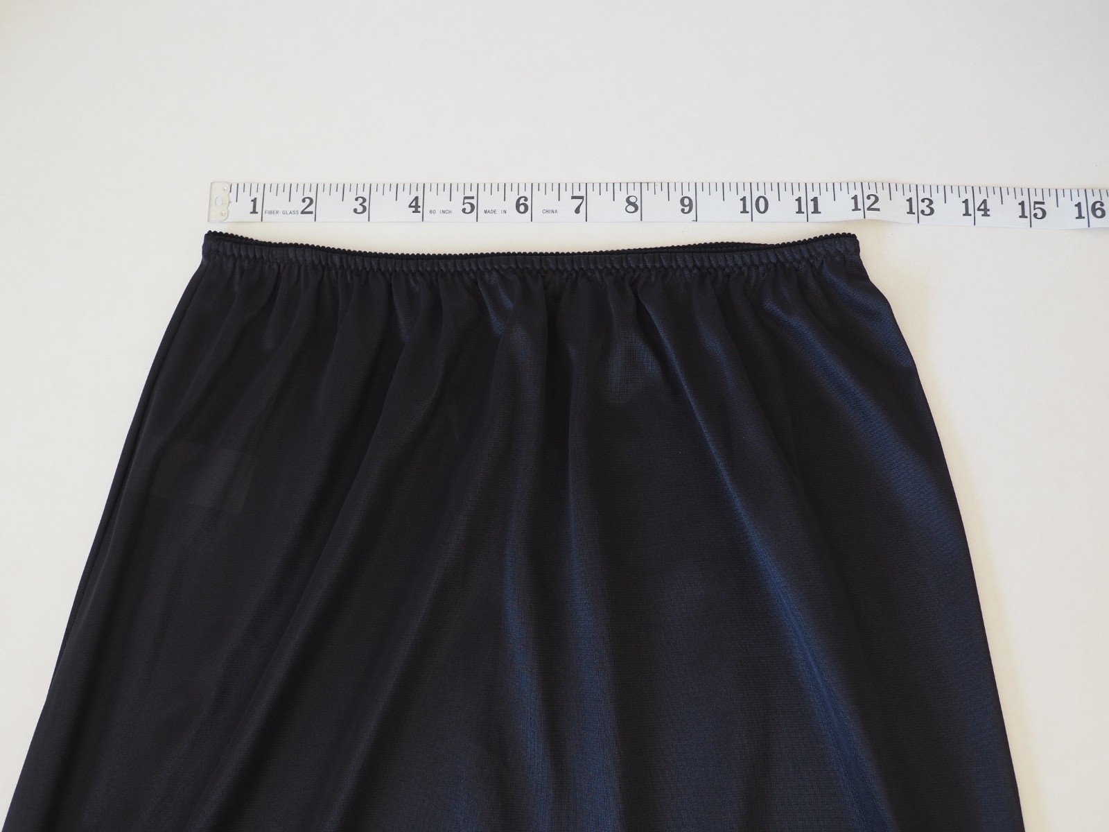 Vintage 70s JC Penney Long Half Slip Antron Nylon Maxi Lace Black Medium ILGWU