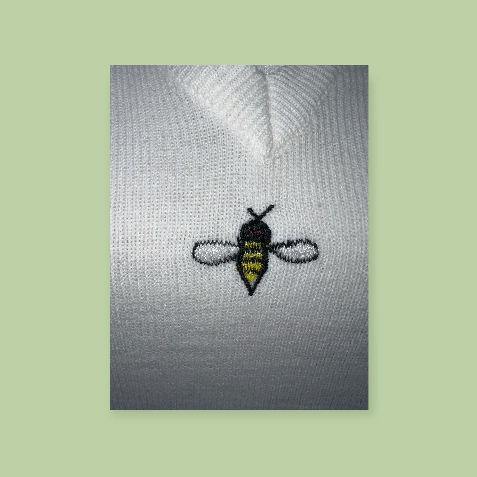 VTG ACRYLIC KNIT “BEE HAPPY” SWEATER BUGS POP ART MOD NOVELTY WHIMSICAL KITSCH