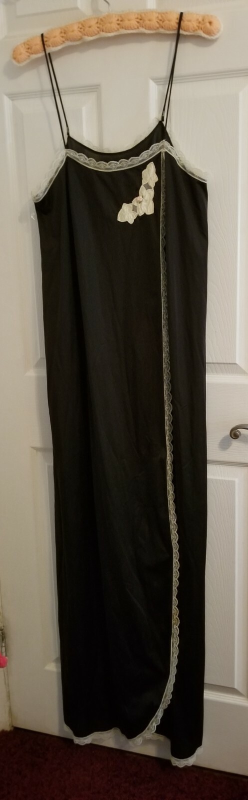 Vintage Jenelle of California long nightgown 50s/60s rare design SZ Small Black
