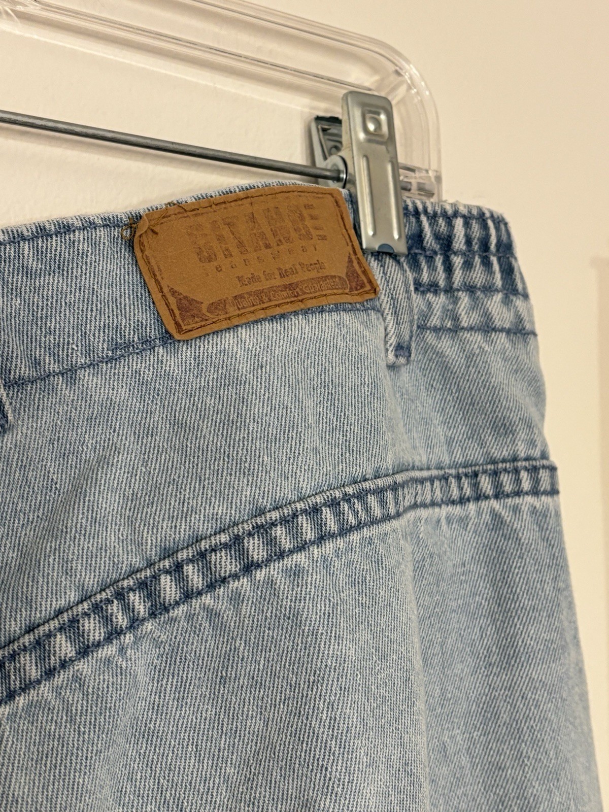 Vintage 80s Mom Gitano High Rise Mom Jeans Elastic Waist Light Wash 16 Tall