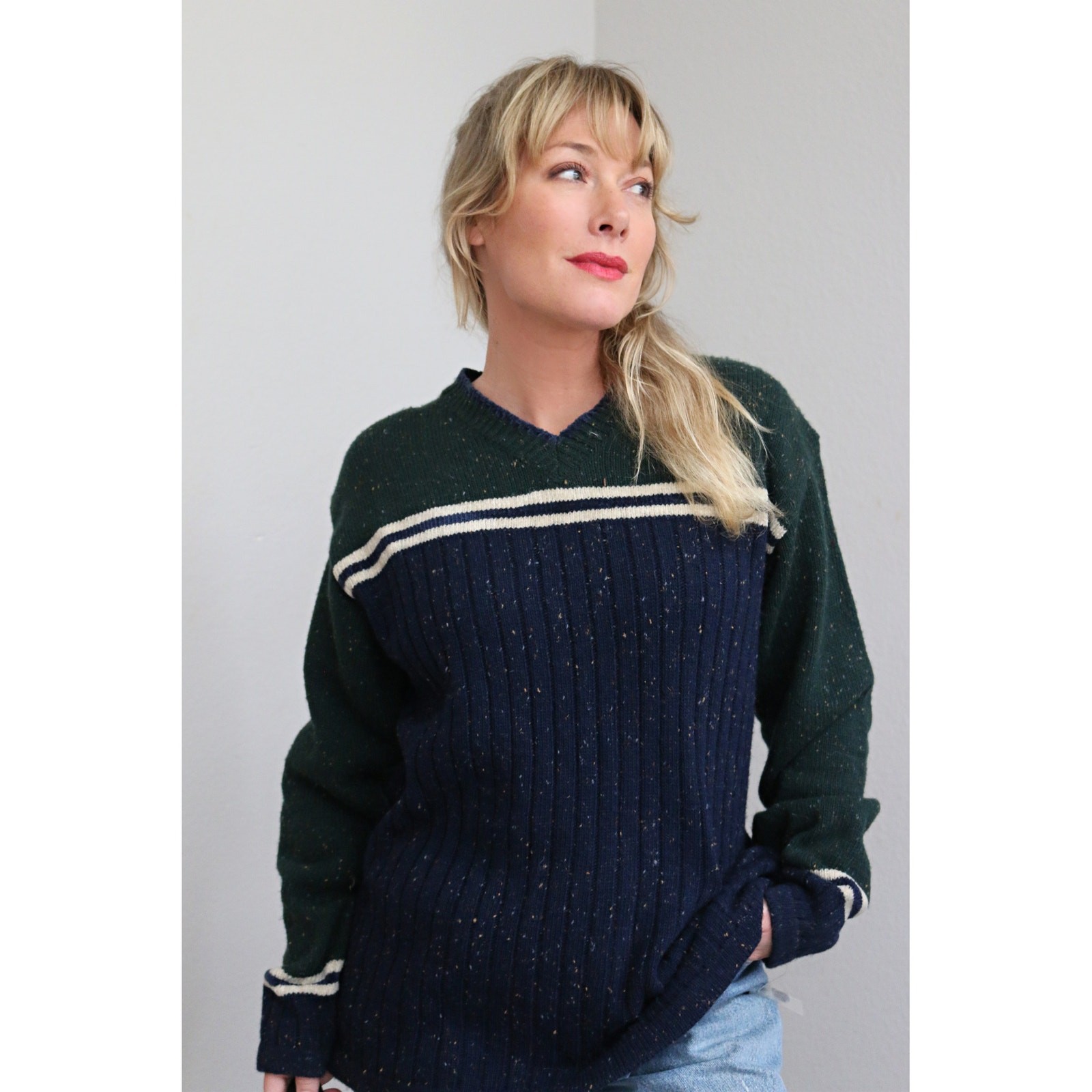 0’s Deadstock Vintage North West Blue Sweater ~ Women’s MD LG XL ~ Preppy Fit