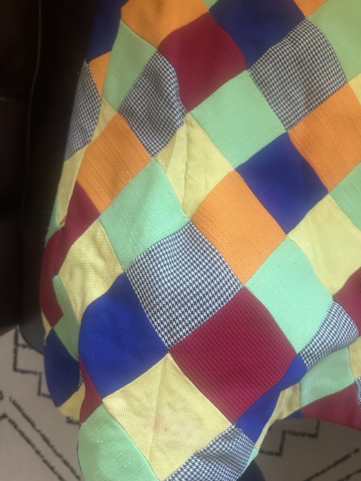 VTG 60s/70s Handmade Patchwork Quilt A-Line Side Zipper Skirt Hippie Size XS-S
