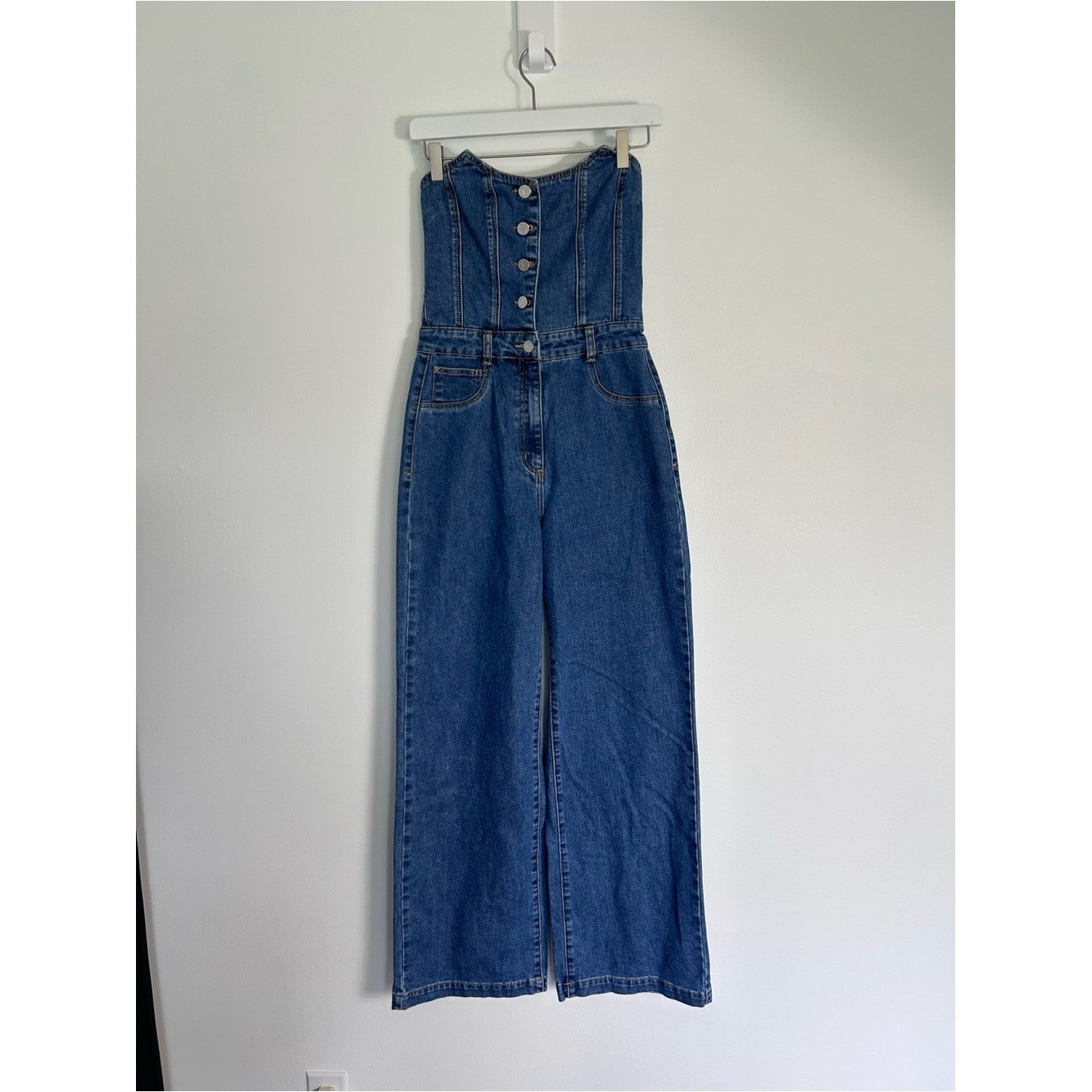 Revolve Abrand Viva Denim Jumpsuit – Estelle – Size Small