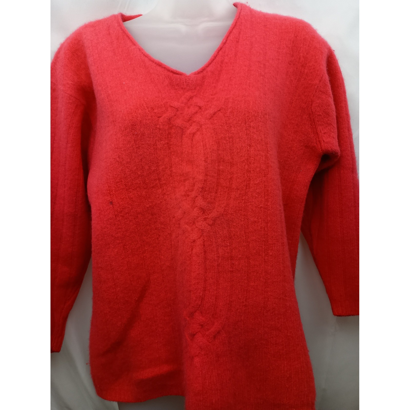 M vintage lambswool angora rabbit hair pullover braided warm winter cozy sweater