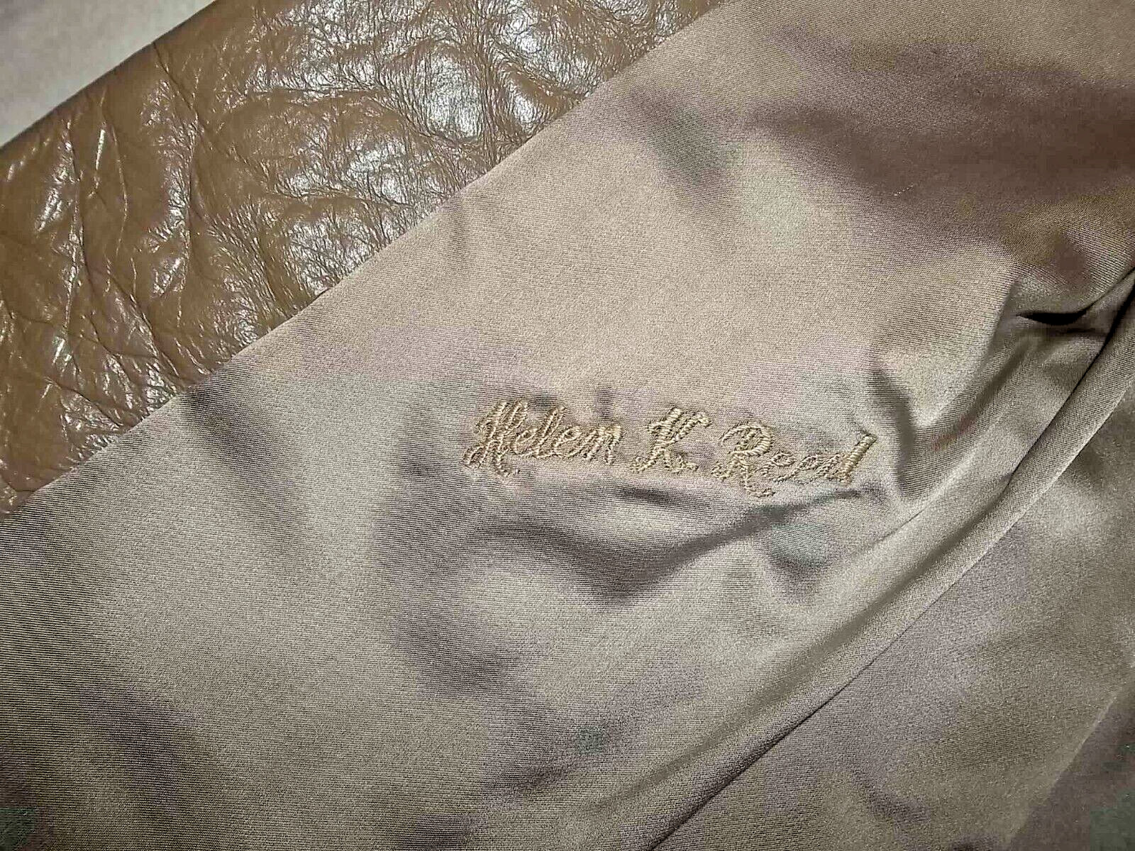 POLOGEORGIS FUR & LEATHER COAT JACKET TAUPE/ LIGHT BROWN