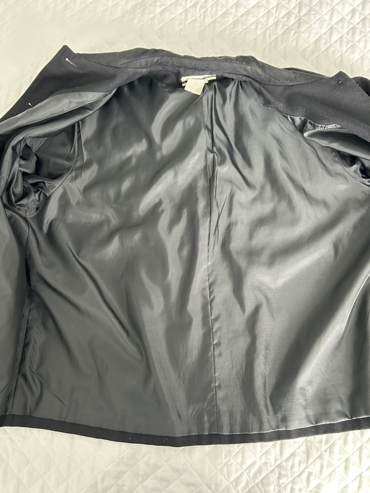Vintage Jacobsons Womens Wool Coat Size 24 Black Pockets Lagenlook Style