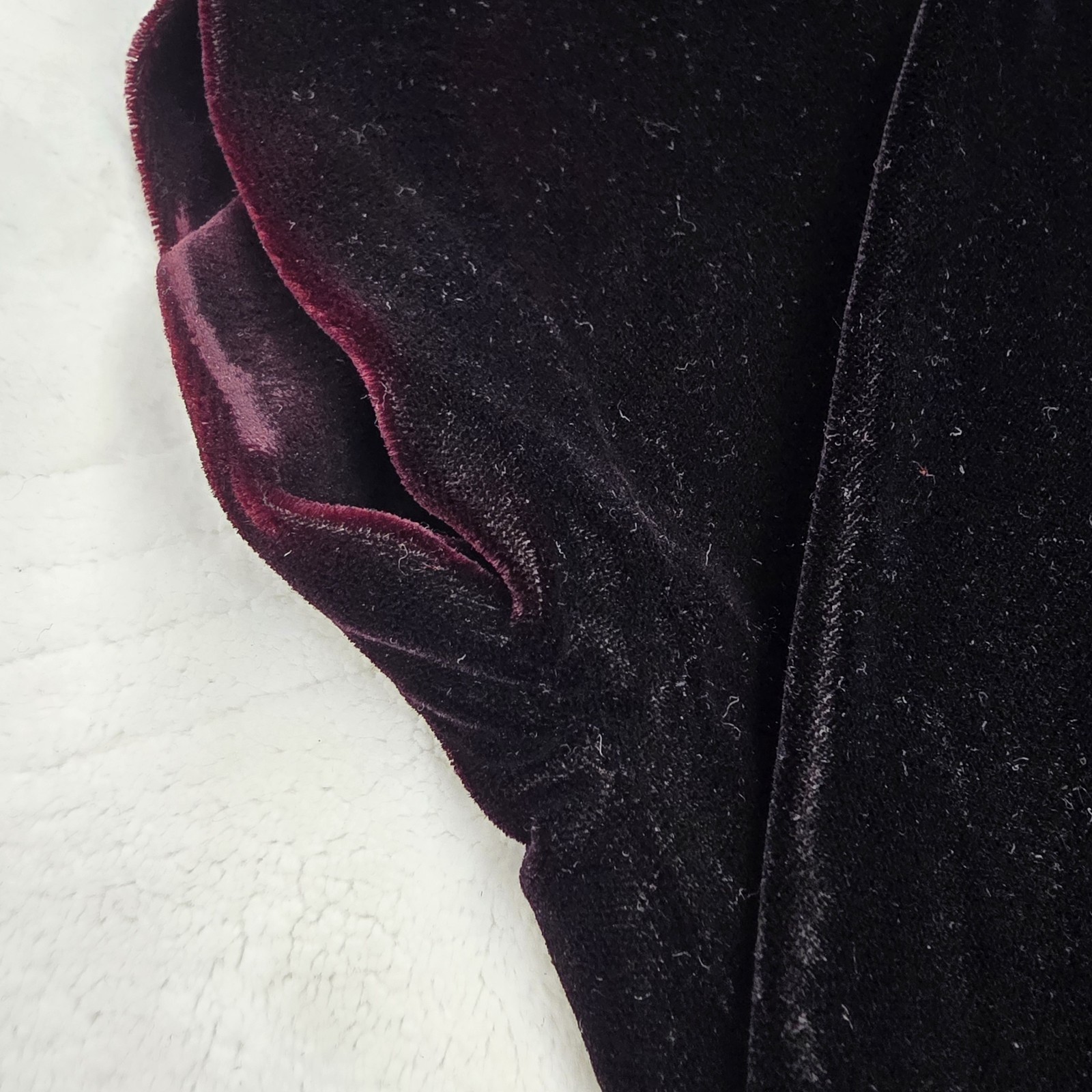 Datiani Black Burgundy Velvet Dress 6 Open Back Satin Bow Rhinestone Goth Glam