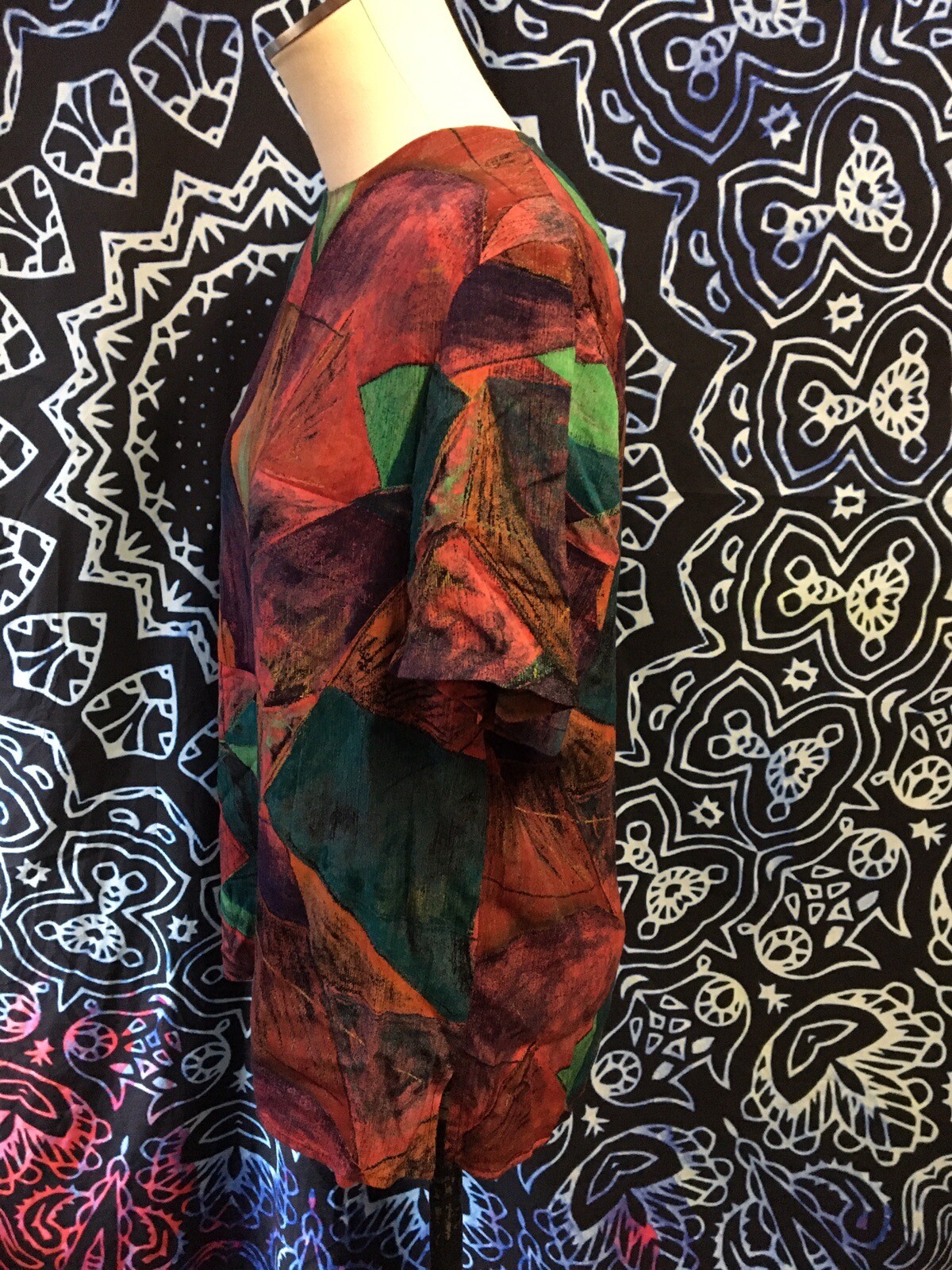 VINTAGE Pierre Lamonte Shirt Women size 10 90’s artsy colorful painterly