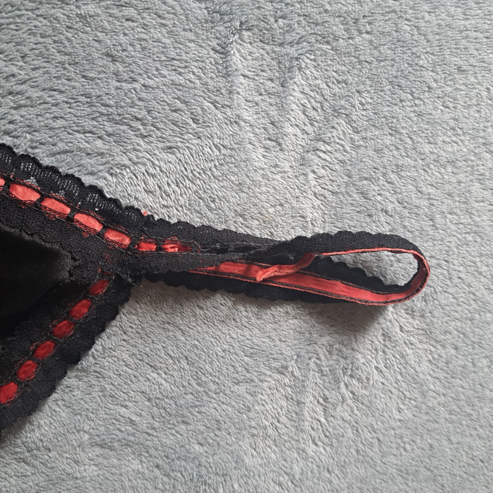 Vtg. 1960’s Dupont Nylon Black /Lace Red Rosette Teddy Sm
